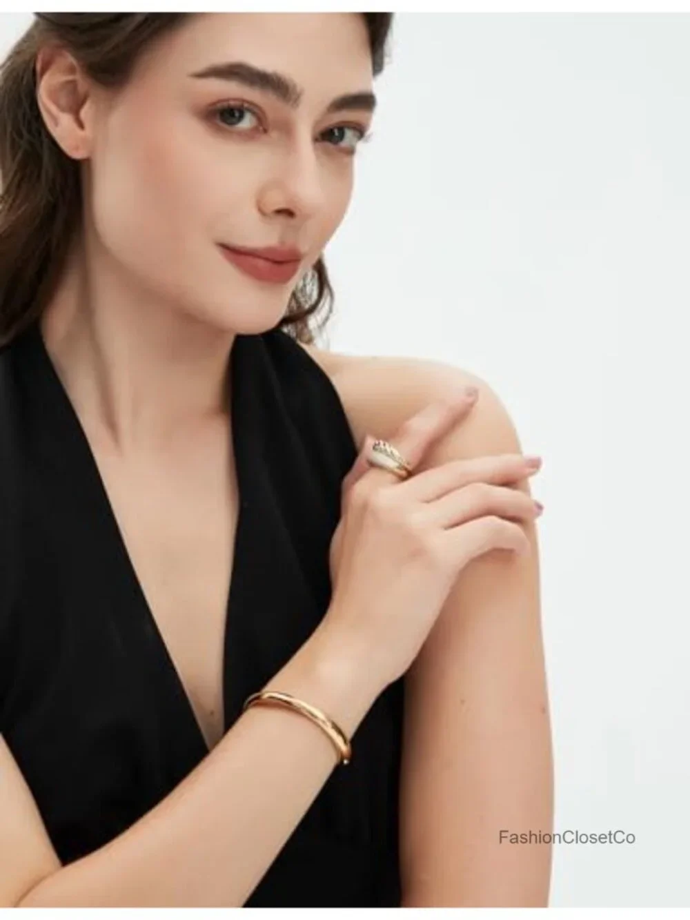 Minimalist Stainless Steel Cuff Bangle Bracelet Hypoallergenic Stackable